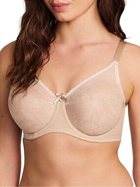 NWT Wacoal Beige Lace Full-Coverage Underwire Bra 32D beige
